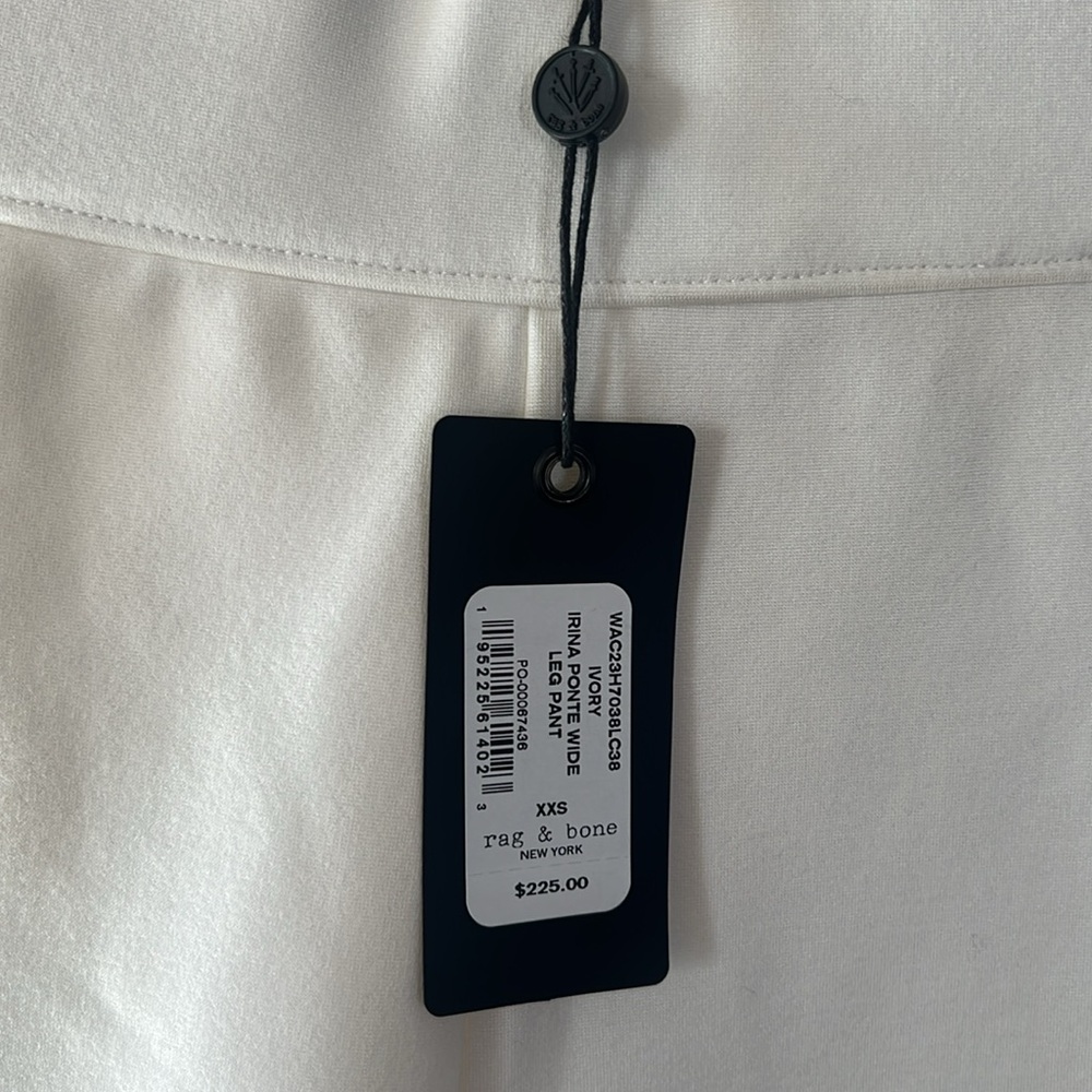 NWT $225 Rag & Bone Ivory Irina Ponte Wide leg Pants Size XXS - Picture 12 of 13